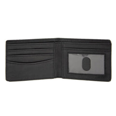 Buckle-Down Men's Mickey Mouse M Icon/Hand Gestures Scattered Black/White Bi-Fold Wallet, Multicolor, Default Size
