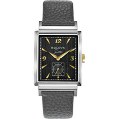 Bulova Men's Frank Sinatra My Way Leather Strap Watch - Silver Tone/ Grey Strap