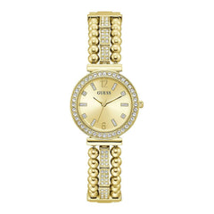 Guess US Women's Gold-Tone and Rhinestone Analog Watch, one