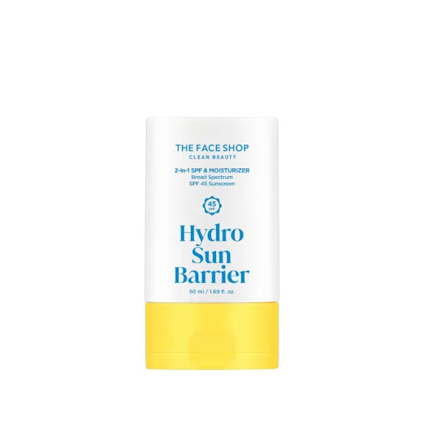 The Face Shop Hydro Sun Barrier, SPF 45 Daily Facial Sunscreen & Moisturizer, for Oily Skin, Formulated with Calendula & Niacinamide, No White Cast, 1.69 Fl. Oz