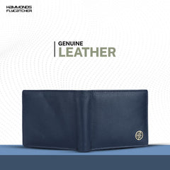 HAMMONDS FLYCATCHER Genuine Leather Wallet for Men, RFID Protected Leather Purse for Men, Money Purse for Men, Bi-Fold Wallet, 4 Card Slots, Coin Pocket, Hidden Pockets - Royal Blue