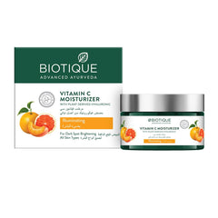 Biotique VITAMIN C MOISTURIZER WITH PLANT DERIVED HYALURONIC Illuminating For Dark Spot Brightening All Skin Types-50gm