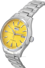Citizen Men 40.2 mm Automatic Yellow Dial Stainless Steel Analog Watch