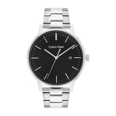 Calvin Klein LINKED BRACELET FOR HIM Men's Watch, Analog - Black & Silver