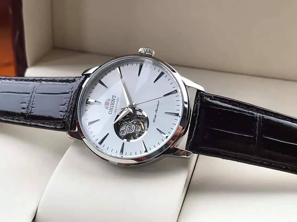 Orient Open Heart Automatic Watch for Men SAG02005W0, White, strap