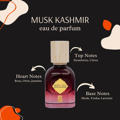 My Perfumes MUSK KASHMIR from AL QASR Eau De Parfum for Men and Women Long Lasting Arabian Perfume 80ml