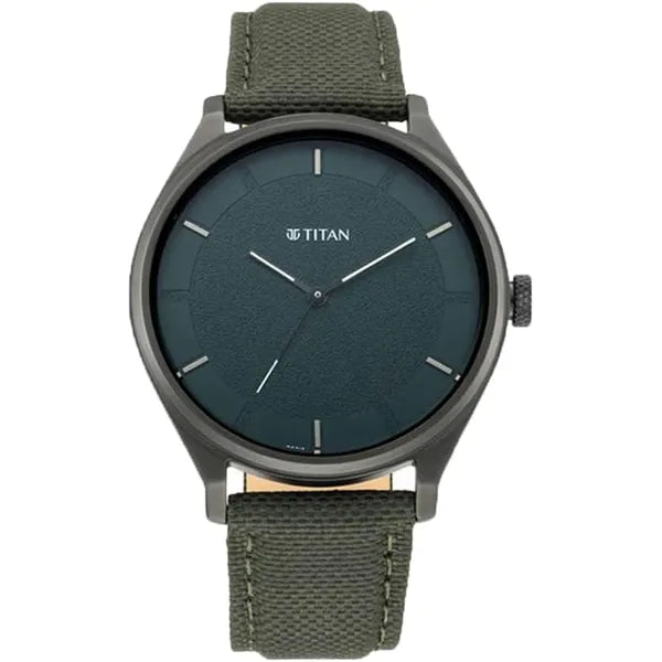 Titan Men Nylon Neo Analog Green Dial Watch-1802Nl02/Nr1802Nl02, Band Color-Green