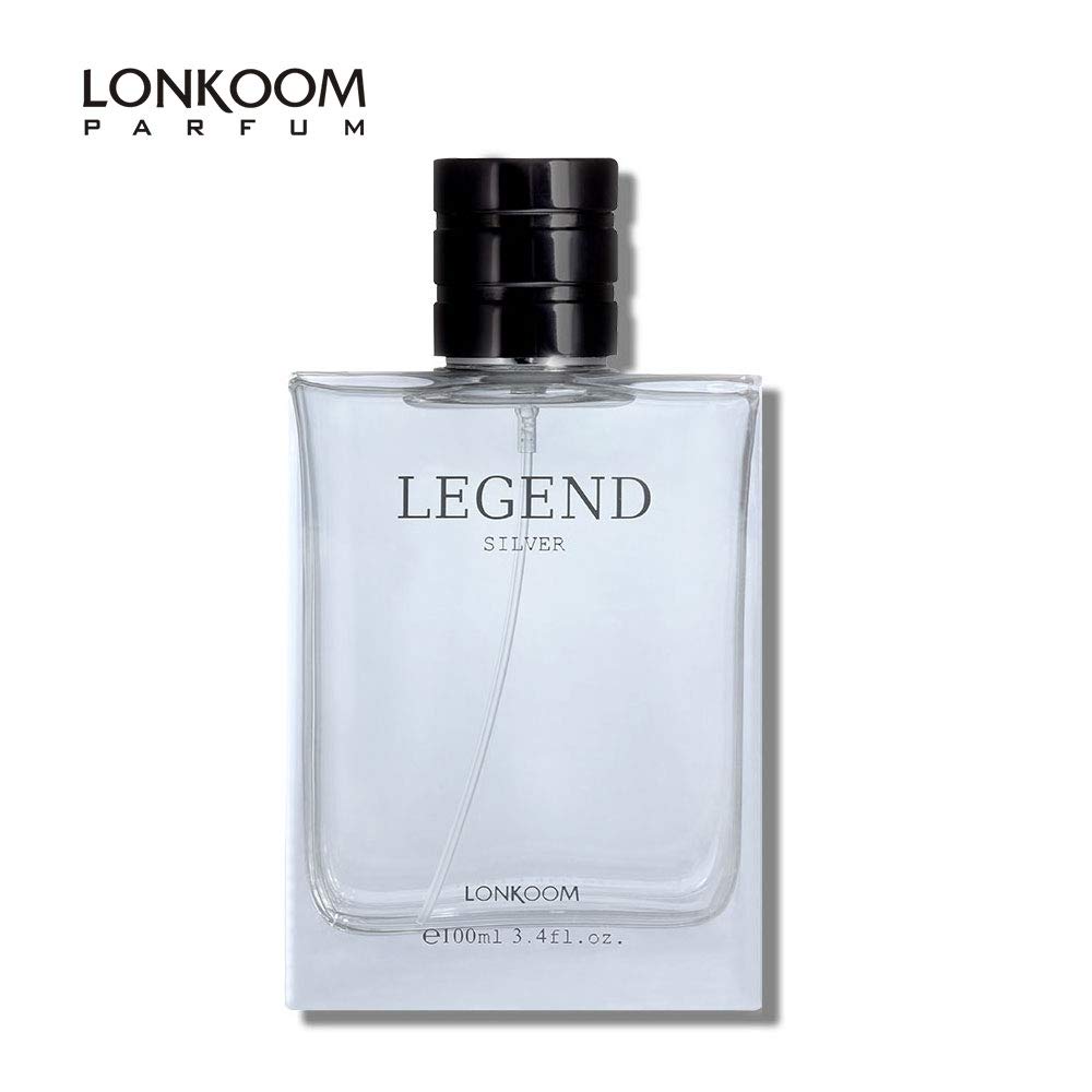 LONKOOM Men's Perfume Fougere-Citrus Scent Eau De Toilette Fragrance Perfume For Men LEGEND SILVER 100ml