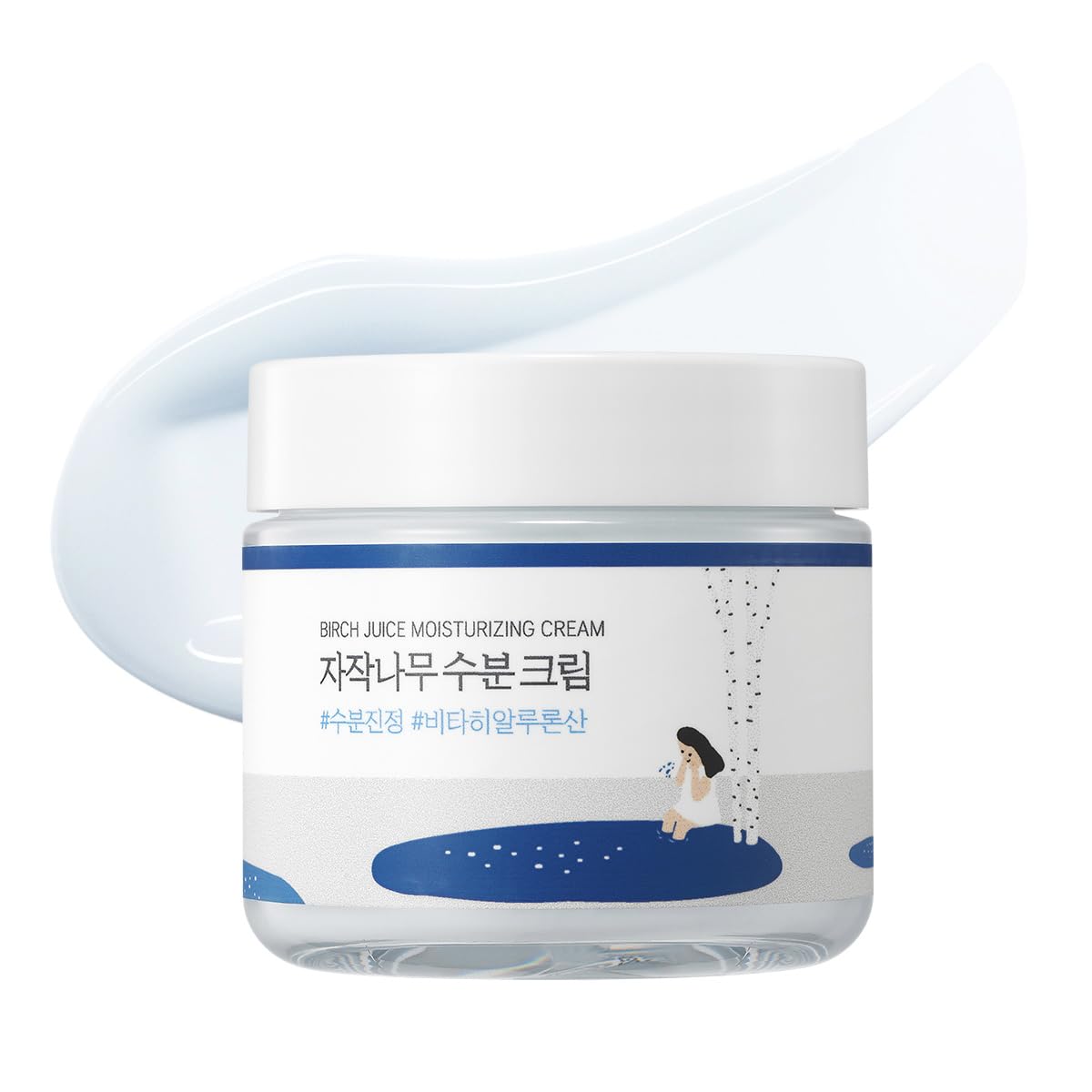 ROUND LAB Birch Juice Moisturizing Cream, 48-Hour Deep Hydrating Face Moisturizer & Vita Hyaluronic Acid for Acne-Prone Skin, Reduces Sebum, Oil, Blackheads, Korean Skin Care - 2.7 Fl Oz