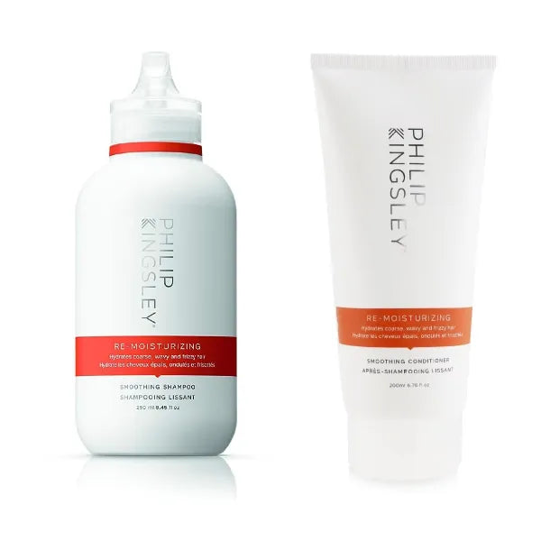 PHILIP KINGSLEY Re-Moisturizing Conditioner and Shampoo Duo Bundle | Smoothing for Curly, Frizzy, Wavy, Dry, Coarse Hair Hydrating Conditioner Taming, Hydrates, Tames, and Smooths | 6.76 oz & 8.4 oz