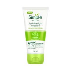 Simple Hydrating Light Moisturiser, 50ml | 12hr Hydration | With Niacinamide, Pro-Vitamin B5, Glycerin & Borage Seed Oil | Lightweight, Non-Greasy Formula | For Soft, Smooth Skin
