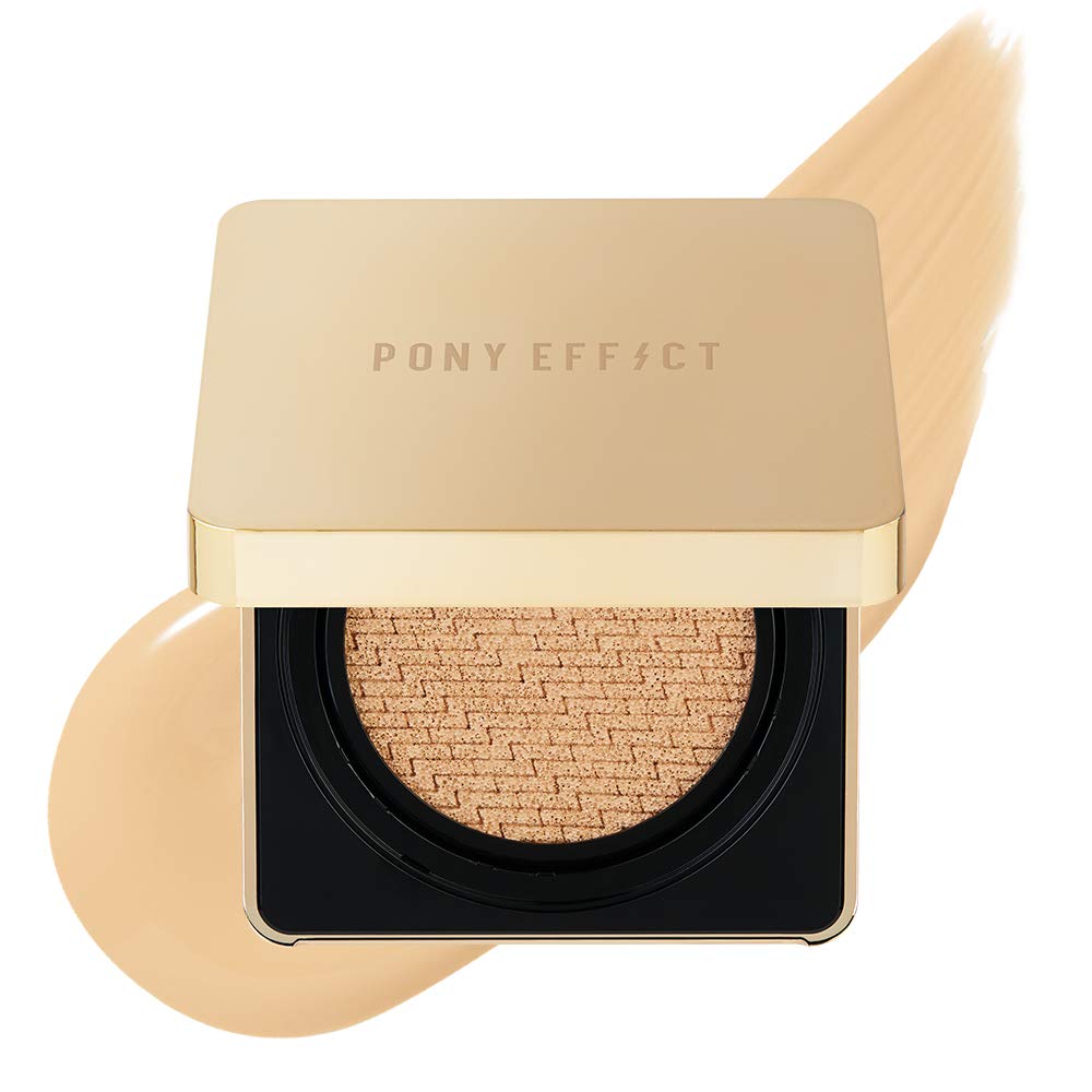 PONY EFFECT Coverstay Cushion Foundation Ex | 003 Nude Beige | Long-lasting and High-Coverage Cushion Foundation With Refill | For Light to Medium Skin | K-beauty