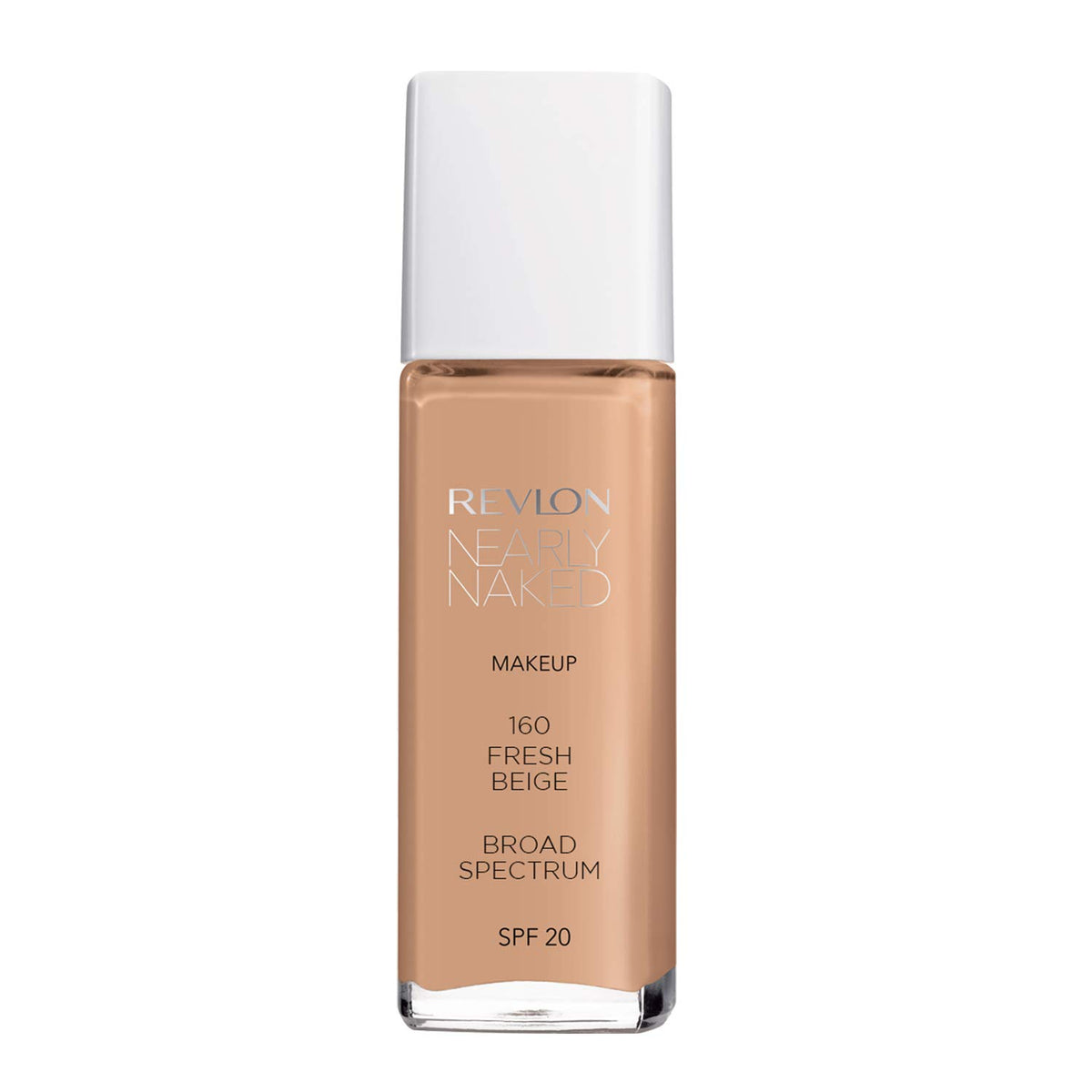 REVLON Nearly Naked Make Up Liquid Foundation - Fresh Beige 160, 30ml Bottle Natural & Dewy Finish