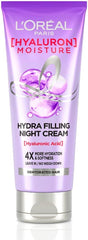 L’Oréal Paris L'Oreal Filling Night Cream, Leave In Hair Cream with Hyaluronic Acid, For Dry & Dehydrated Hair, Adds Shine & bounce, Hyaluron Moisture 72H Hydra, 180ml