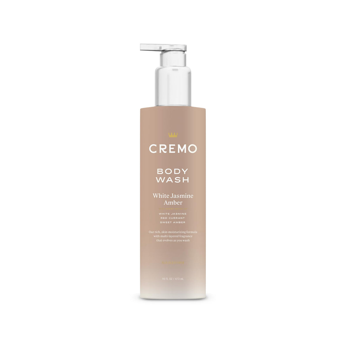 Cremo Skin Moisturizing White Jasmine Amber Women's Body Wash, Notes of White Jasmine, Red Currant, and Sweet Amber - 16 Fl Oz