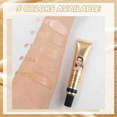 Matte Liquid Concealer Foundation New Formula Full Coverage Foundation Natural Moisturising Makeup Base Cream Smooth Long-Lasting Waterproof Oil Free Concealer Foundation 30 g (103 Warm Peach)