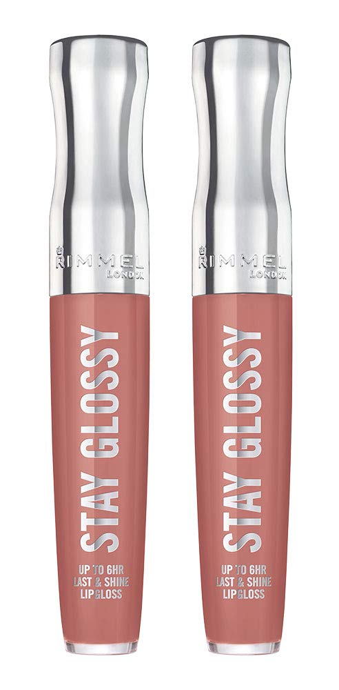 Rimmel Stay Glossy 6H Lip Gloss, Bare Minimum, 4ml (Pack of 2)