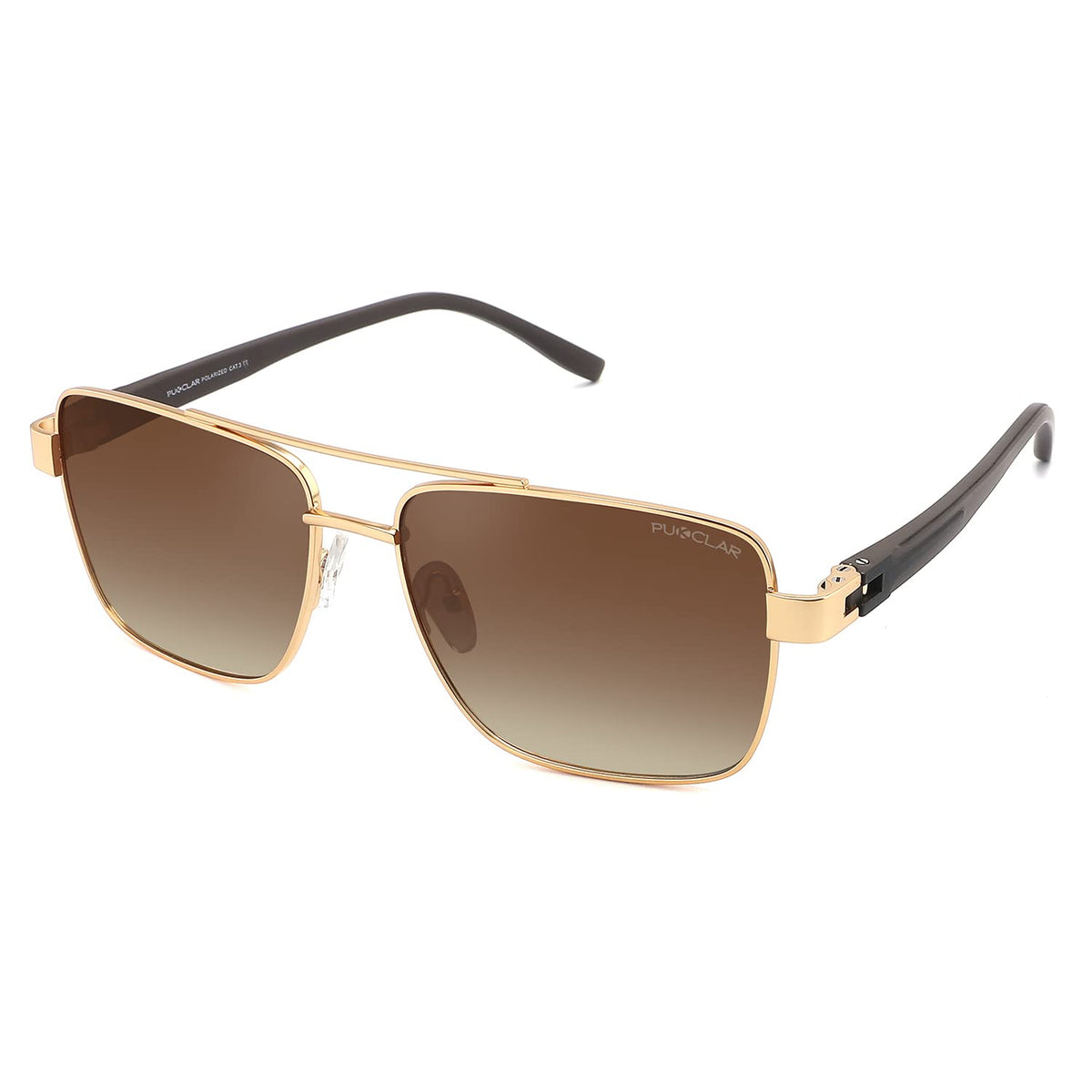 PUKCLAR Pilot Men Polarized Sunglasses Lightweight Rectangular Sunglasses for Man Women with UV400 Protection for Driving Golf