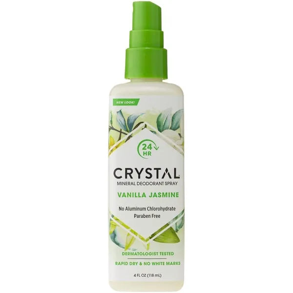 Crystal Essence Deodorant Spray 4 Ounce Vanilla Jasmine (118ml) (Pack of 3)