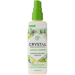 Crystal Essence Deodorant Spray 4 Ounce Vanilla Jasmine (118ml) (Pack of 3)