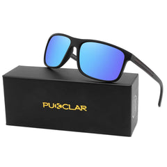 PUKCLAR Polarized Sunglasses Men Women - Rectangular Hiking Lightweight Material TR90 Frame UV400 Sports Outdoor Golf Cycling Fishing Eyewear Sunglasses