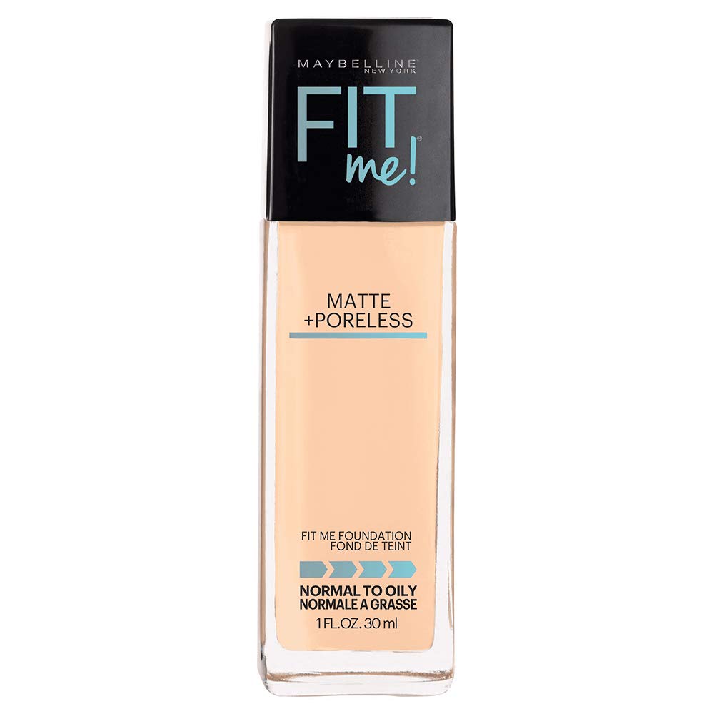 Maybelline New York Fit Me Matte + Poreless Foundation, Warm Nude [128] 1 oz (Pack of 2)