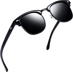 Joopin Polarized Semi Rimless Sunglasses Men Women, Classic Half Frame Sun Glasses UV Protection