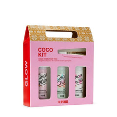 Victoria's Secret PINK Coco Body Care Gift Set: Coco, Coco Chill, Coco Vanilla Mini Lotions & Lip Mask 1.87 Fl Oz (Pack of 4)