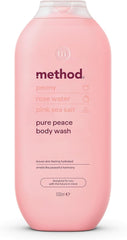 Method Pure Peace Body Wash Shower Gel with Peony, Rose Water & Pink Sea Salt Scent, 532ml