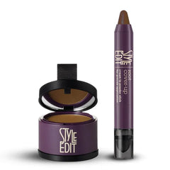STYLE EDIT Root Cover Up Stick and Powder for Grey/Gray Coverage, Medium Brown, Semi-Permanent For All Hair Types