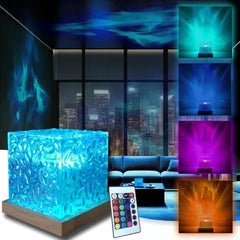 Vita Ocean Wave Light Projector Northern Lights Aurora & Crystal Ripple Lamp Ocean Mood & Night Light with Remote, Multi Mode Moving Waves & Aurora Effects for Bedroom, Living Room & Romantic Ambience