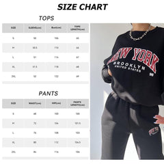 SHEKINI Women's Two Piece Tracksuit Sweatsuit Outfit Letter Print Leisure Suits Ladies Warm Outfit Full Set Long Sleeve Pullover Jogger Sweatpants - Black