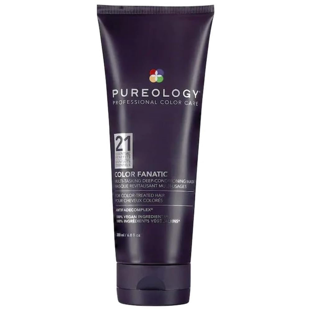 Pureology Color Fanatic Multi-Tasking Deep-Conditioning Mask - For Damaged and Color-Treated Hair, Multibenefit Hair Mask, Sulfate-Free & Vegan, 6.8 Fl Oz