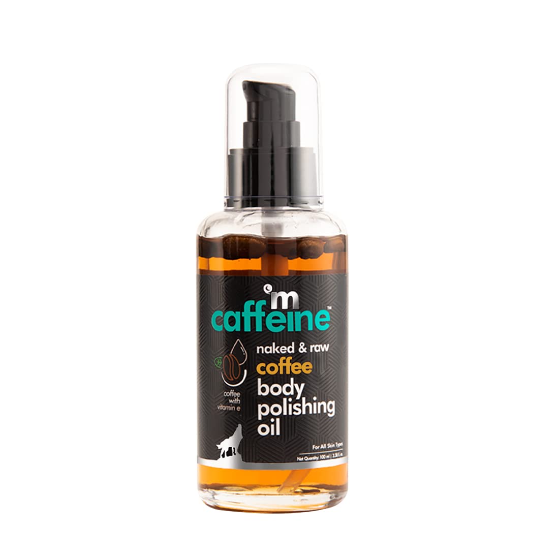 MCaffeine Coffee Body Polishing Oil (100ml) for Reducing Stretch Marks and Cellulite | With Olive Oil and Vitamin E for a Soft and Moisturized Skin | Natural and Vegan Oil for Daily-Use