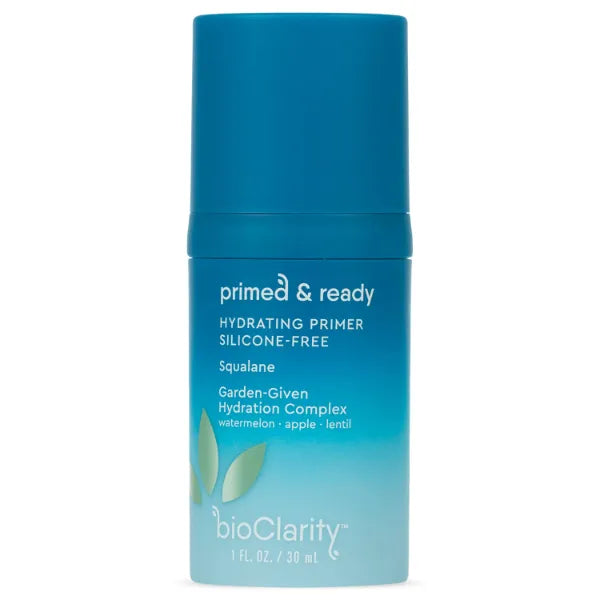 BioClarity Silicone-Free Moisturizing Primer, 100% Vegan, Non-Toxic, Doubles as Everyday Moisturizer, With Squalane, Vitamin E, Lentil & Watermelon, Lightweight Hydrating Formula - 1 fl. oz