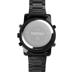 SKMEI Mens Wrist Watch,Stainless Steel Analog Digital Sport Wrist Watch for Men, Black, Digital
