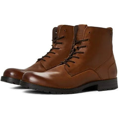 Jack & Jones Mens Orca Leather Anthracite Boots