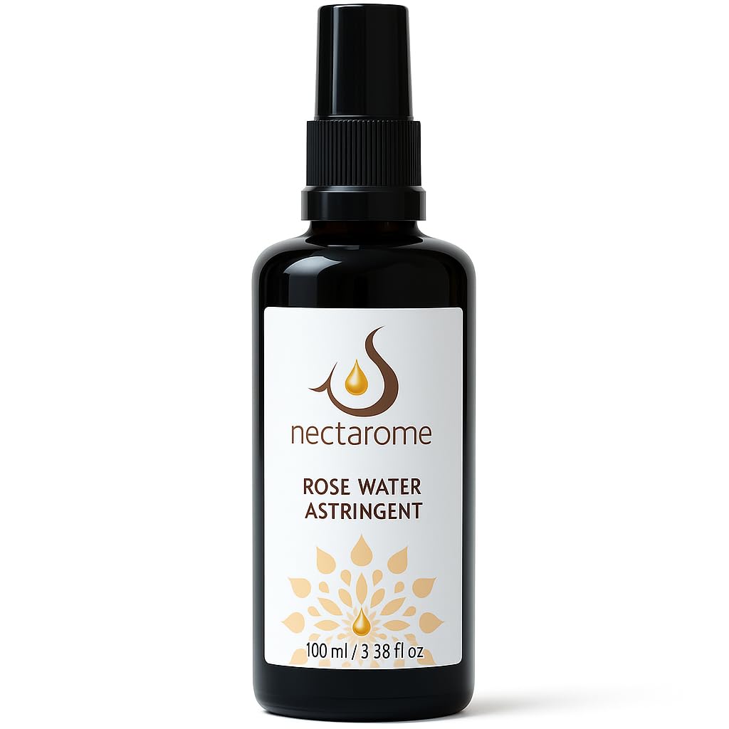Nectarome Rose Water Toner – Exfoliating, Hydrating & Brightening Formula with Hyaluronic Acid – Alcohol-Free, Soothing for Sensitive Skin & Pigmentation Care
