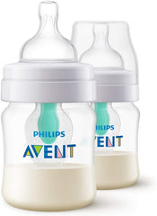 AVENT Philips Anti-Colic Baby Bottle with AirFree 4oz, 2pk, SCF400/24,Clear