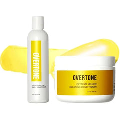 Overtone Semi-Permanent hair Dye & Daily color Depositing Conditioner, Refresh Color & Prevent Fading, Vegan & Cruelty-Free, Extreme Yellow