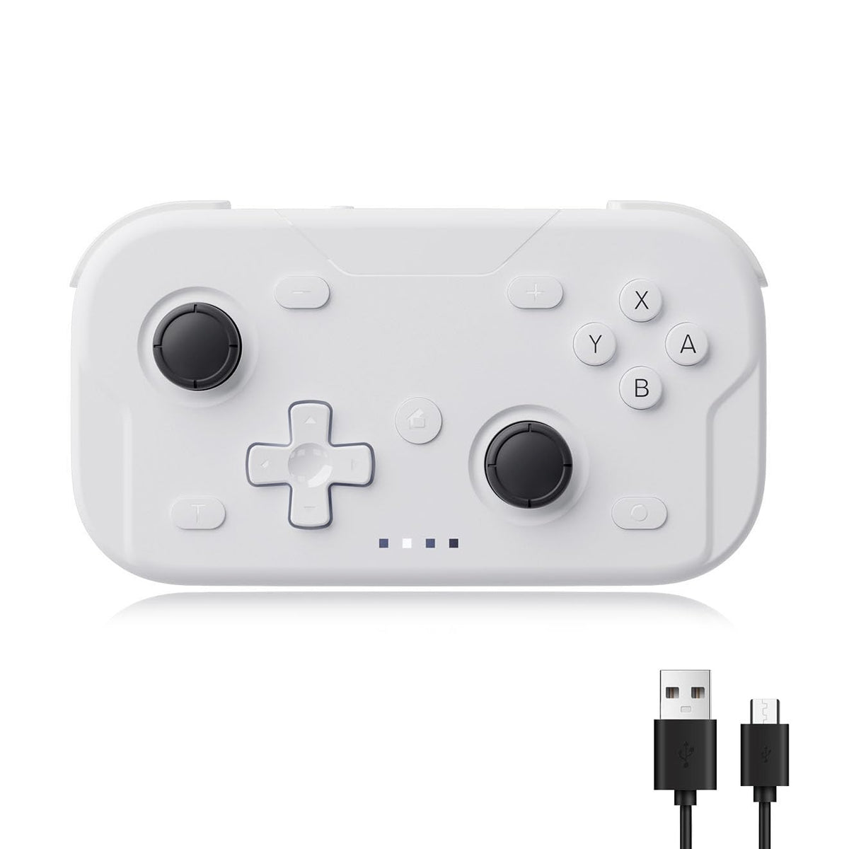 AceGamer Pocket Controller，Wireless Controller for Switch/PC/iOS/Android，Mini Size Gamepad Joystick with Turbo/ 6-Axis Gyro Sensor/One-Button Wake-Up (White)