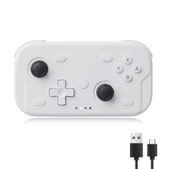 AceGamer Pocket Controller，Wireless Controller for Switch/PC/iOS/Android，Mini Size Gamepad Joystick with Turbo/ 6-Axis Gyro Sensor/One-Button Wake-Up (White)