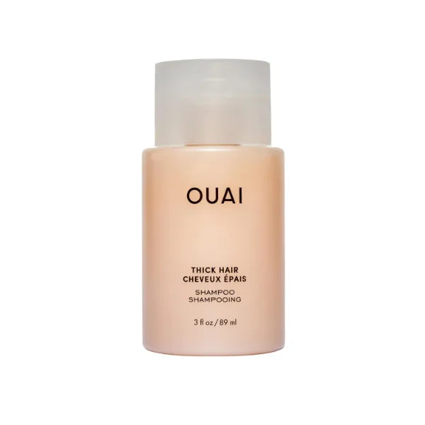 OUAI Thick Shampoo Travel Size - Moisturizing Shampoo with Keratin, Marshmallow Root, Shea Butter, Avocado Oil for Thick Hair - Strengthens & Hydrates - Paraben & Sulfate Free (3 Fl Oz)