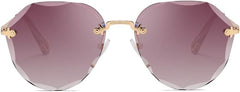AEVOGUE Sunglasses For Women Oversized Rimless Diamond Cutting Lens Sun Glasses AE0534