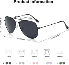 SOJOS Classic Aviator Polarized Sunglasses Mirrored UV400 Lens SJ1054