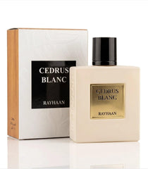 Rayhaan Cedrus Blanc Eau de Parfum, 100 ml | Cedar Scent, Unisex Fragrance, Gold Accent Bottle, Arabic Perfumery, Long-Lasting Wear