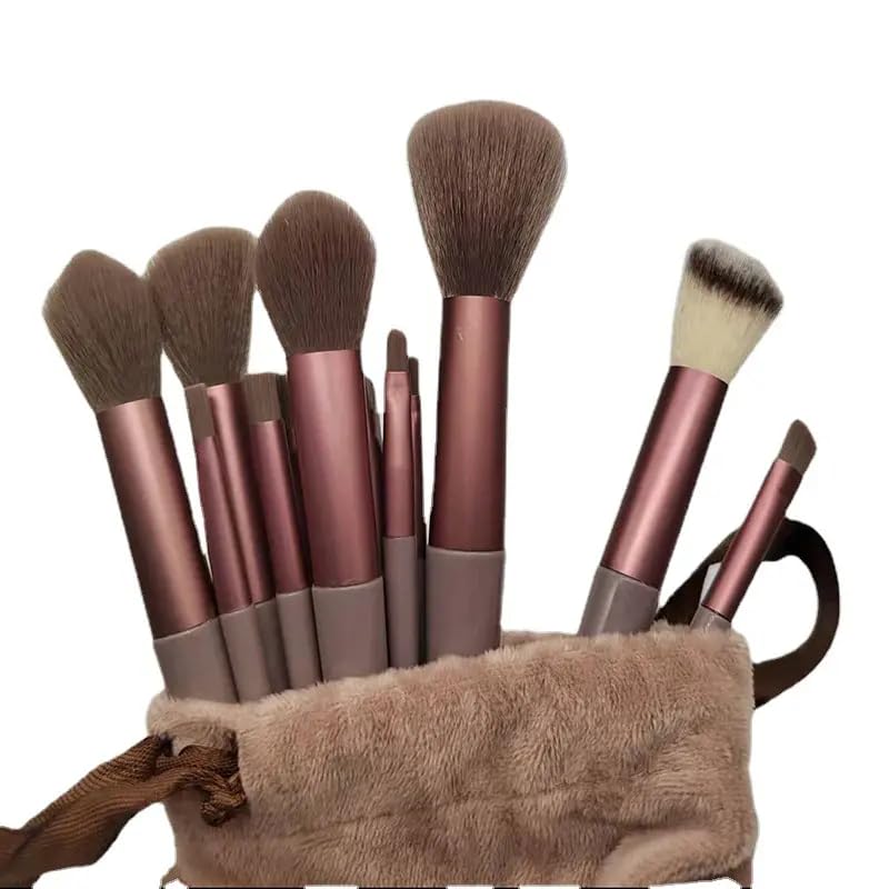 13-Piece Professional Makeup Brush Set with Storage Bag - Premium Eyeshadow Brushes for Flawless Application - Perfect for Beginners & Pros