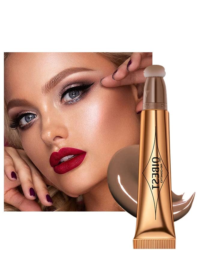 KANZA-Multifuntional Makeup Pen | Chocolate Color Liquid Face Concealer Pen | Waterproof Body Face Contouring Makeup | Matte Finish Liquid Contour Stick with Soft Cushion Applicator | 15g (#01)