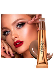 KANZA-Multifuntional Makeup Pen | Chocolate Color Liquid Face Concealer Pen | Waterproof Body Face Contouring Makeup | Matte Finish Liquid Contour Stick with Soft Cushion Applicator | 15g (#01)