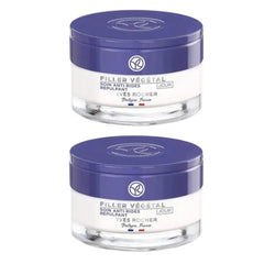 Yves Rocher Filler Vegetal Anti-Wrinkle Plumping Care Day Cream Velvety Texture – Set of 2 Double Moisturizing and Firming Effect 50 ml/1.7 fl.oz